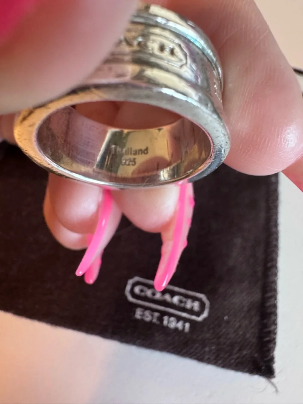 COACH 925 Silver Brand Ring - Picture 5 of 6